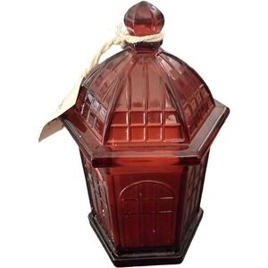 Biltmore Thick Red Glass House Candle Apple Clove NWT Cozy Warm Decor Home